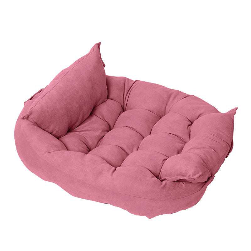 Versatile Plush Folding Pet Bed